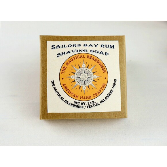 Shaving Soap Disk 2oz Nautical Beardsmen's Bay Rum Handmade Natural Soap - Picture 2 of 5
